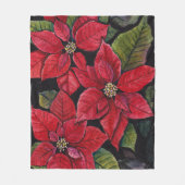 Levendige poinsettia in de Waterverf Fleece Deken (Voorkant)