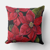 Levendige poinsettia in de Waterverf Kussen (Voorkant)