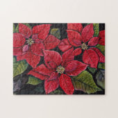 Levendige poinsettia in de Waterverf Legpuzzel (Horizontaal)