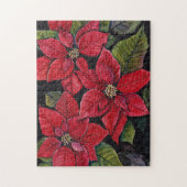 Levendige poinsettia in de Waterverf Legpuzzel (Verticaal)