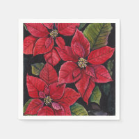 Levendige poinsettia in de Waterverf