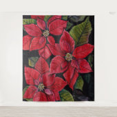 Levendige poinsettia in de Waterverf Wandkleed (Voorkant)
