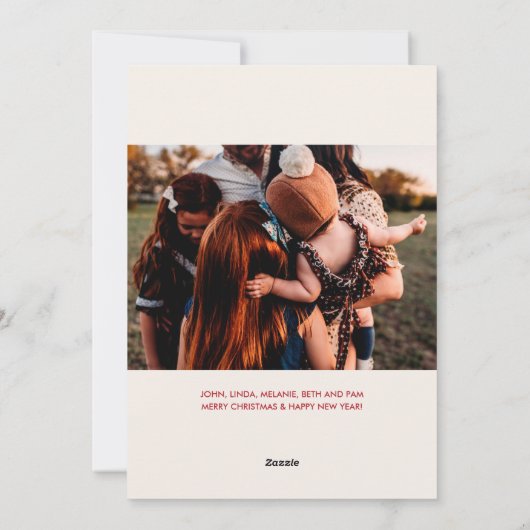 Levendige Poinsettia Kerstmis Fotokaart Feestdagenkaart (Achterkant)