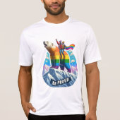 Levendige polar beer Perched op berg met meisjes T-shirt (Voorkant)