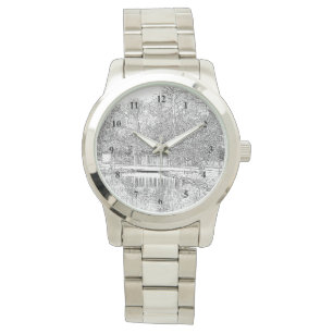 Levendige Pond in zwart-wit Horloge