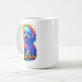 Levendige Pop Art Bichon Frisé Koffiemok (Voorkant links)