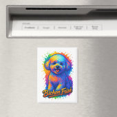 Levendige Pop Art Bichon Frisé Magneet (Insitu (Vaatwasser))