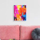 Levendige Pop Art Bloemige Abstracte Kunst Canvas Afdruk (Insitu (Woonkamer))
