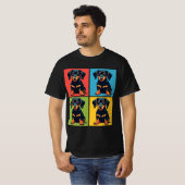 Levendige Pop Art Dachshund Puppy Pleinen T-shirt (Voorkant volledig)