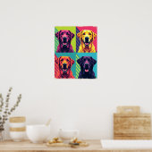 Levendige Pop Art Dog Portraits: Warhol Style Grid Poster (Keuken)