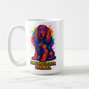 Levendige Pop Art Engelse Cocker Spaniel Koffiemok