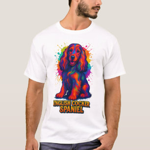 Levendige Pop Art Engelse Cocker Spaniel  T-shirt