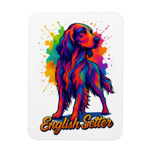 Levendige Pop Art Engelse Setter Hond Magneet