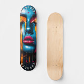 Levendige Pop Art Face Skateboard - Bold Expressio (Voorkant)