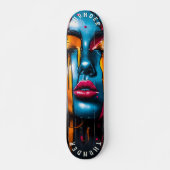 Levendige Pop Art Face Skateboard - Bold Expressio (Voorkant)