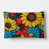 Levendige Pop Art Floral Design met Zonnebloemen Etui (Achterkant)