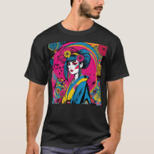 Levendige Pop Art Geisha Moderne Japanse Meisje