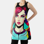Levendige Pop Art Girl Schort - Retro Cool (Insitu)