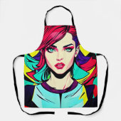 Levendige Pop Art Girl Schort - Retro Cool (Voorkant)