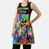 Levendige Pop Art Graffiti Abstract Persoonlijk Schort (Insitu)