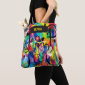 Levendige Pop Art Graffiti Abstract Persoonlijk Tote Bag (Dichtbij)