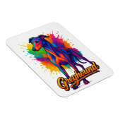 Levendige Pop Art Greyhound Magneet (Rechterzijde)