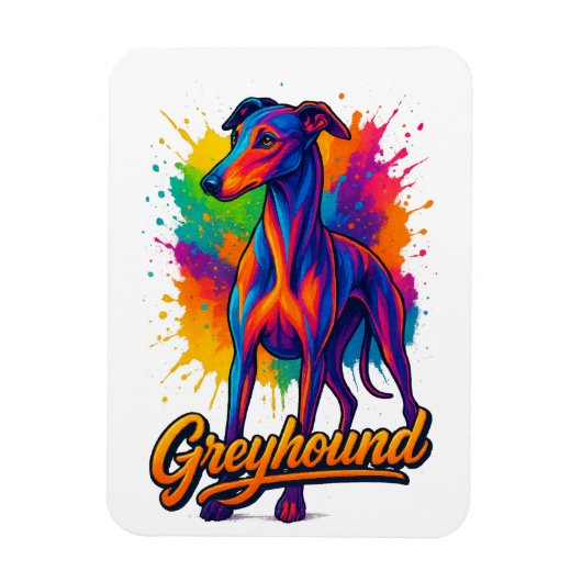 Levendige Pop Art Greyhound Magneet (Verticaal)
