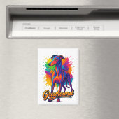 Levendige Pop Art Greyhound Magneet (Insitu (Vaatwasser))