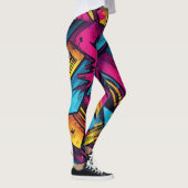 Levendige Pop Art Leggings met gedurfde kleuren Le (Rechts)