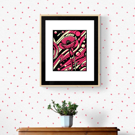 Levendige Pop Art Poppy Poster