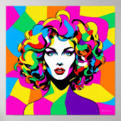 Levendige Pop Art Portrait Poster (Voorkant)