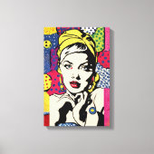 Levendige Pop Art Portrait Retro Wall Art Canvas Afdruk (Voorkant)