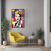 Levendige Pop Art Portrait Retro Wall Art Poster
