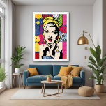 Levendige Pop Art Portrait Retro Wall Art poster<br><div class="desc">Verhoog uw ruimte met dit levendige pop-kunstportret, een verbluffende mix van retro-design en moderne flair. Dit door AI gegenereerde glanzende poster is een perfecte aanvulling op elk huis of kantoor-decor en brengt gedurfde kleuren en een levendige compositie aan uw wanden. Ideaal voor liefhebbers van pop cultuur en hedendaagse kunst, dit...</div>