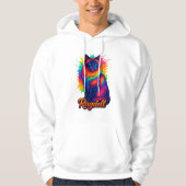 Levendige Pop-Art Ragdoll Cat – Kleurrijke Neon St Hoodie (Voorkant)