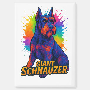 Levendige Pop-Art Reuzen Schnauzer Magneet
