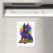 Levendige Pop-Art Reuzen Schnauzer Magneet (Insitu (Vaatwasser))