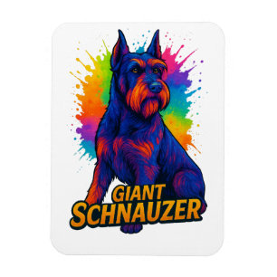 Levendige Pop-Art Reuzen Schnauzer Magneet