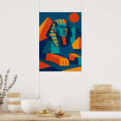 Levendige Pop Art Sphinx Poster (Keuken)