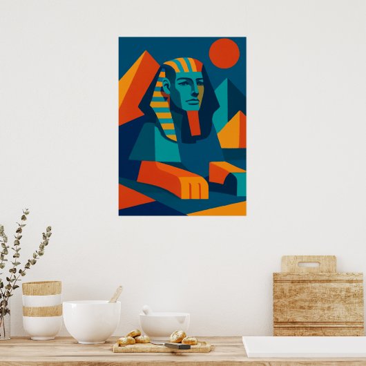 Levendige Pop Art Sphinx Poster (Keuken)