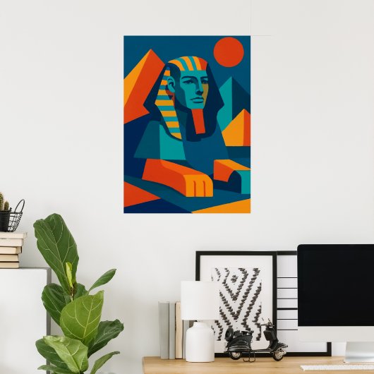 Levendige Pop Art Sphinx Poster (Thuiskantoor)