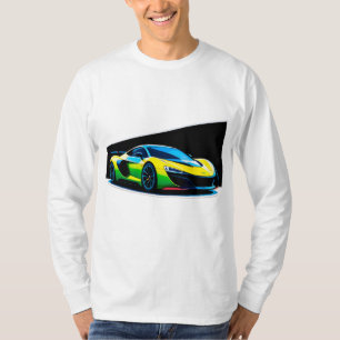 Levendige Pop Art Sportwagen T-shirt