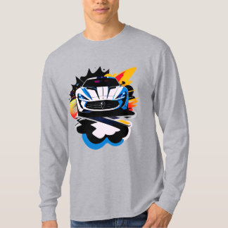 Levendige Pop Art Sportwagen T-shirt