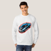 Levendige Pop Art Sportwagen T-shirt (Voorkant volledig)