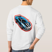 Levendige Pop Art Sportwagen T-shirt (Achterkant)