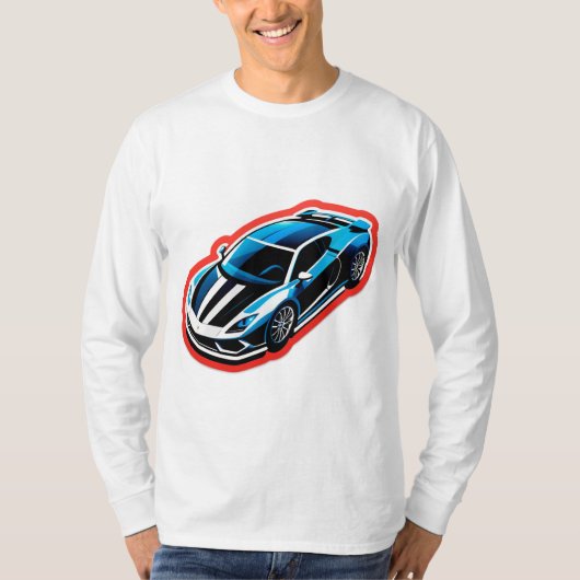 Levendige Pop Art Sportwagen T-shirt (Voorkant)