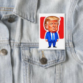 Levendige Pop-Art Trump Karikatuur Button (Insitu)