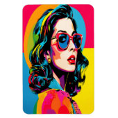 Levendige Pop Art Vrouw Retro Chic Wall Decor Magneet (Verticaal)