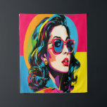 Levendige Pop Art Vrouw Retro Chic Wall Decor Wandkleed<br><div class="desc">Verfris uw ruimte met deze gedurfde en kleurrijke AI-gegenereerde pop art wandwandtapijtkunstprint, met een stijlvolle vrouw in levendige tinten die doet denken aan de iconische pop-kunstbeweging uit de jaren zestig. Het kunstwerk straalt met elektrische kleuren - roze, geel, blauw en groen - en legt de essentie van retro-chic vast met...</div>