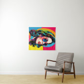 Levendige Pop Art Vrouw Retro Chic Wall Decor Wandkleed (In Situ (horizontaal))